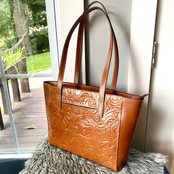 NWT Patricia Nash genuine leather tote brown - Picture 5 of 10
